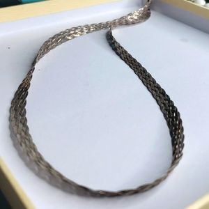 4 ROW 925 Italy JCM Sterling Silver 4 row woven necklace Unisex BRAIDED VINTAGE